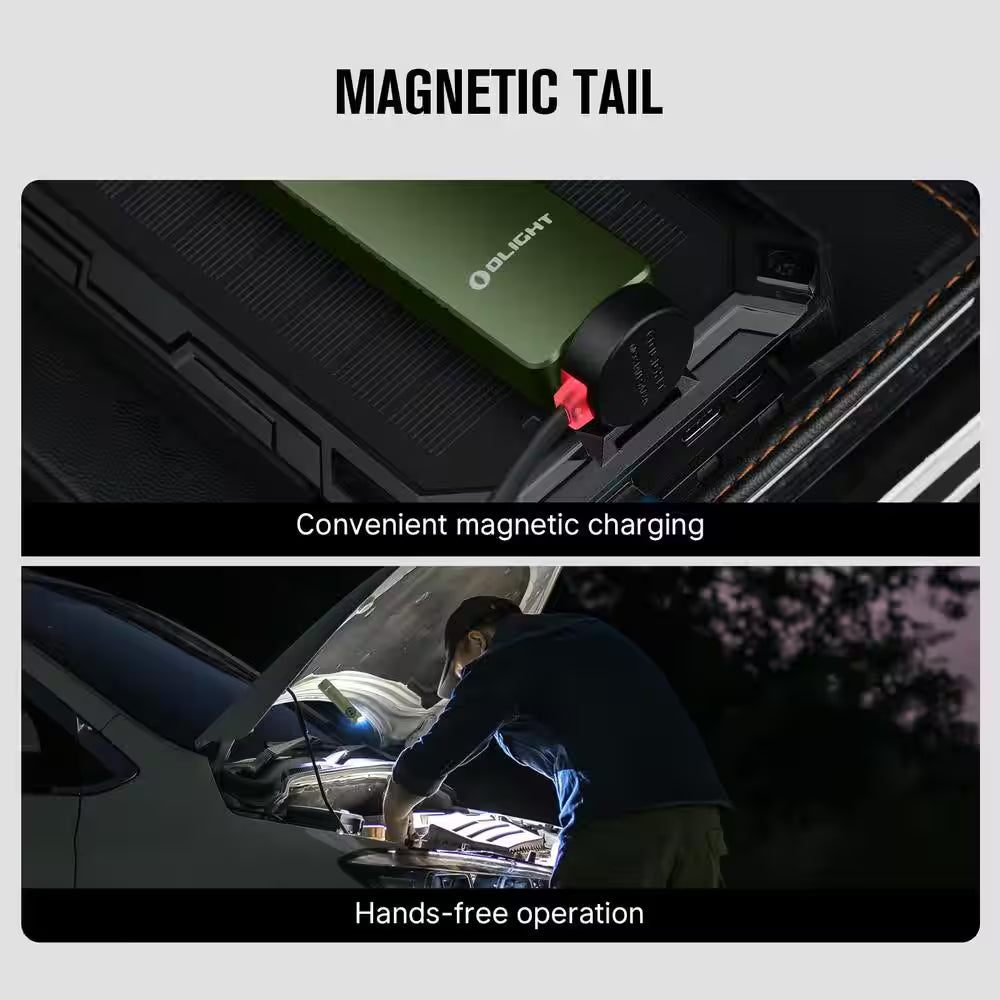 Convenient Green 3.7 Volt 1300 Lumen Rechargeable LED Handheld Work Light Battery Operated 4.72 In. Tool Only